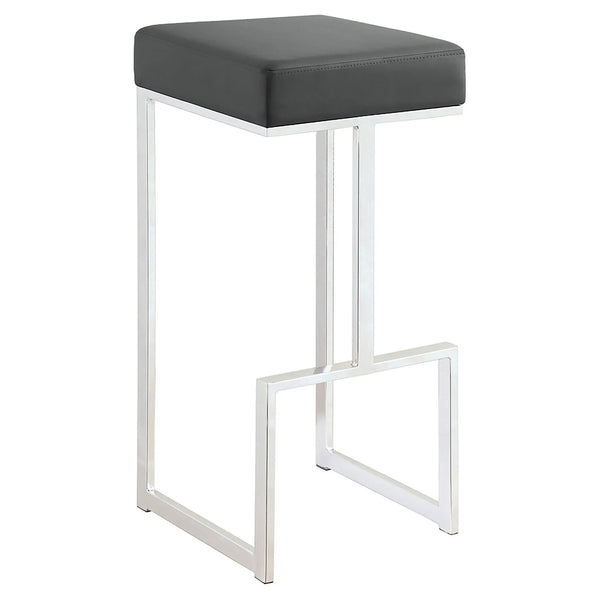 Upholstered Bar Stool With High-Shine Legs