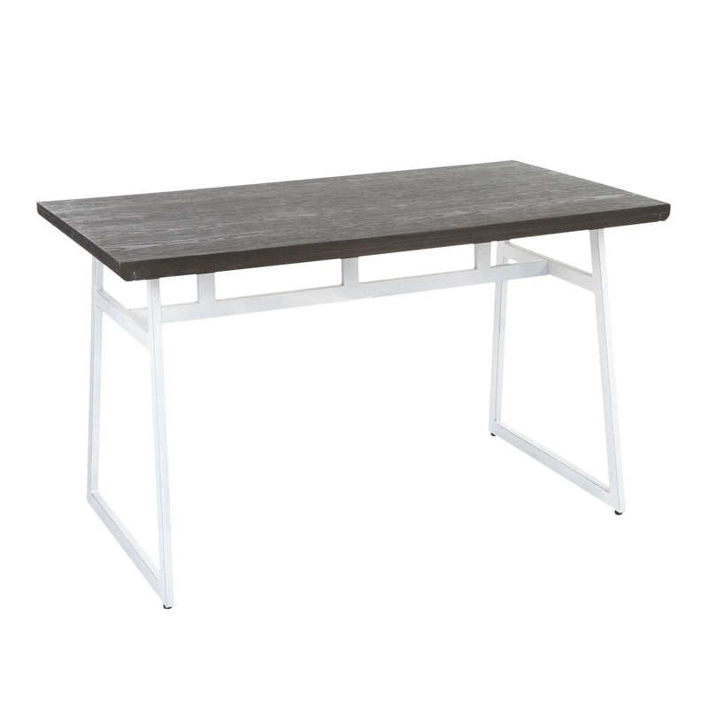 Geo - Industrial Dining Table - Vintage White / Espresso by Unique Piece Furniture