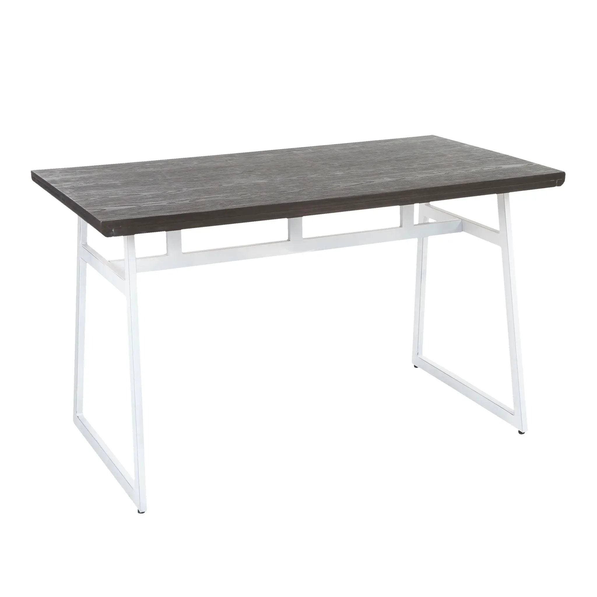 Geo - Industrial Dining Table - Vintage White / Espresso by HouseOfZazla
