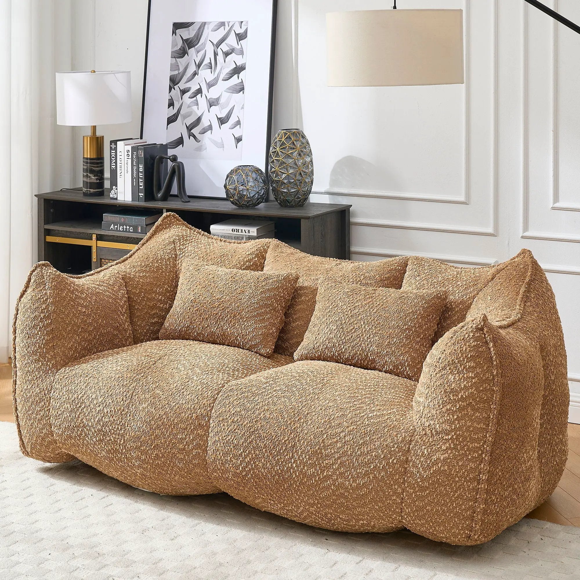 Comfortable Dual Beanbag Chair With High Resilience Foam Core For 2 People by HouseOfZazla