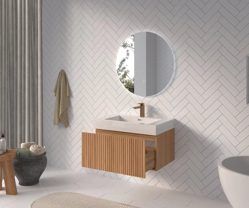 30" Bathroom Vanity with Sink - Wall Mounted Floating Cabinet by HouseOfZazla
