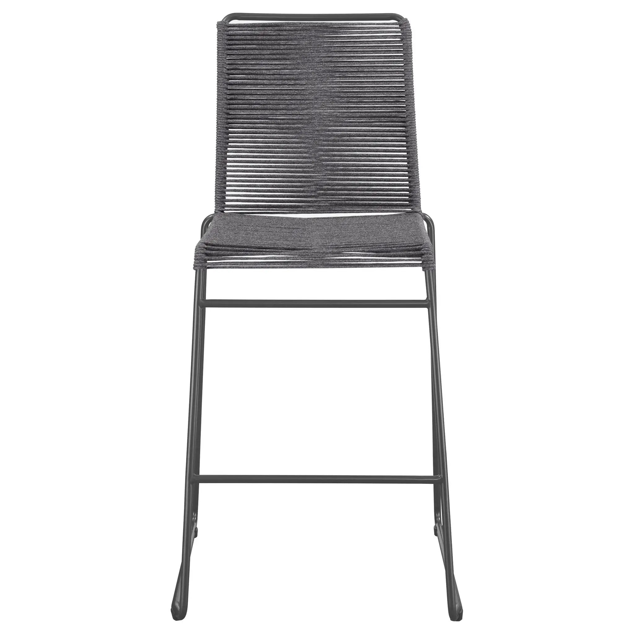 Jerome Woven Rope Metal Bar Chair Charcoal (Set of 2) by Unique Piece Furniture