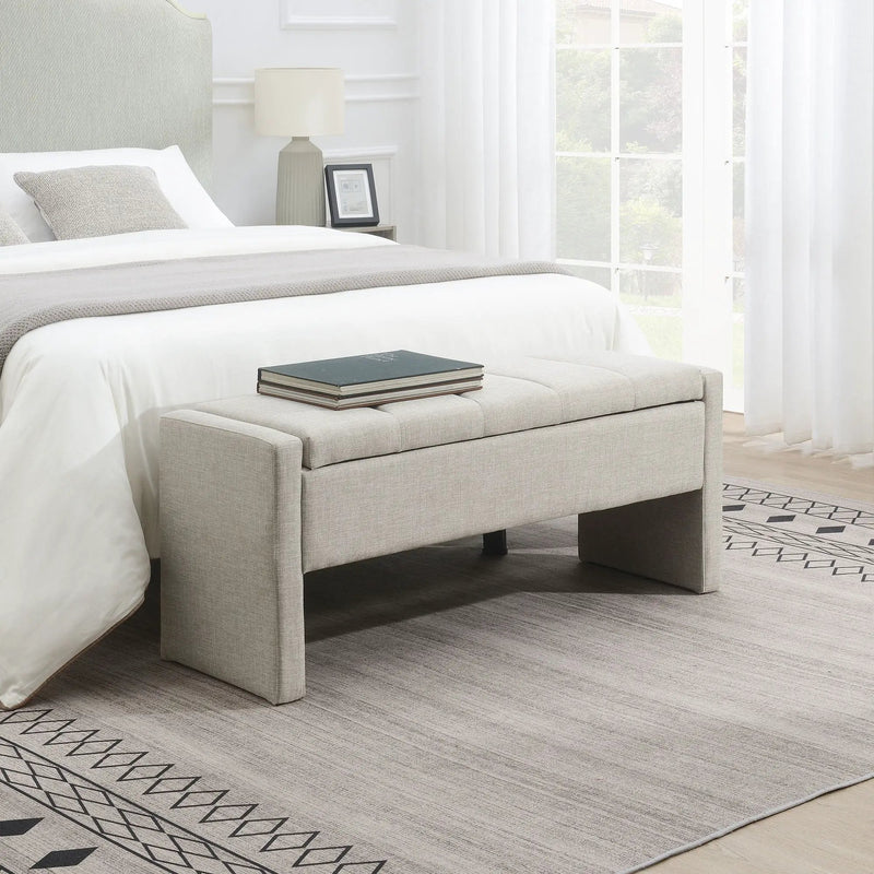 Modern Upholstered Large Bed End Bench With Storage by HouseOfZazla