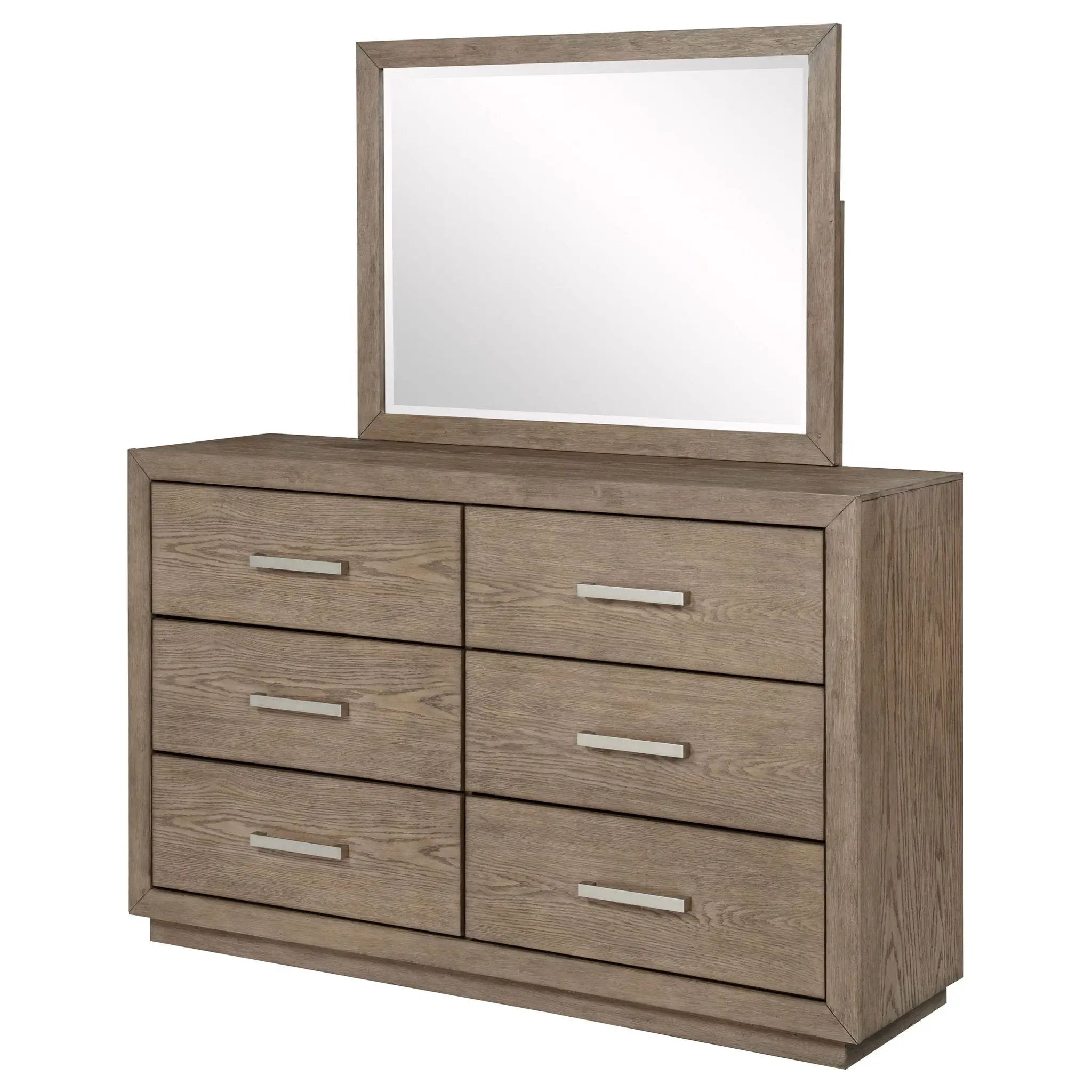 Kenora 6-drawer Dresser and Mirror Barley Brown by Unique Piece Furniture