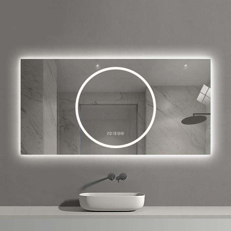 LED Vanity Mirror With Anti Fog & Dimmable Lights, Wall-Mounted - Antique Silver by Unique Piece Furniture