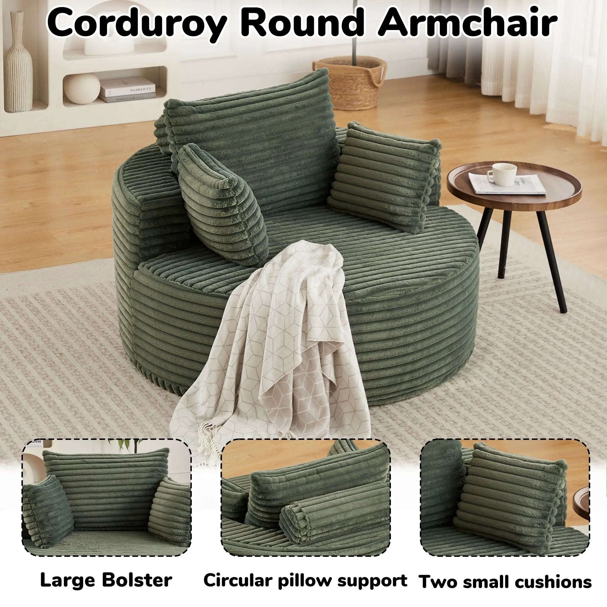 Modern Single Sofa With Backrest Pillow For Living Room by HouseOfZazla