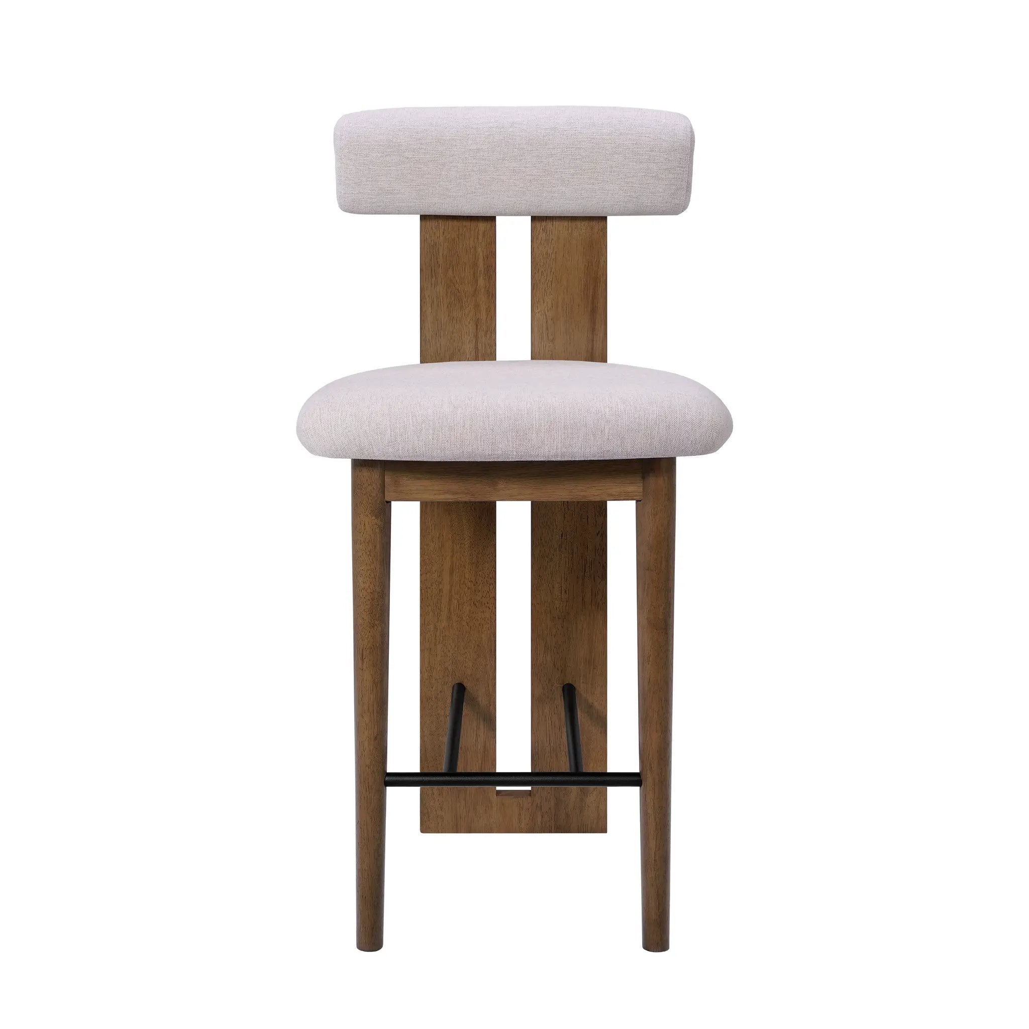 Renee Indoor Modern Split-Back Rubber Wood Counter Stool by HouseOfZazla