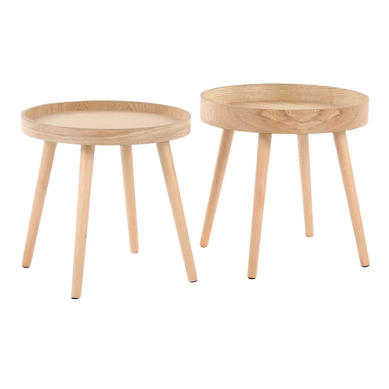 Pebble - Mid-Century Modern Side Table Set - Natural by Unique Piece Furniture