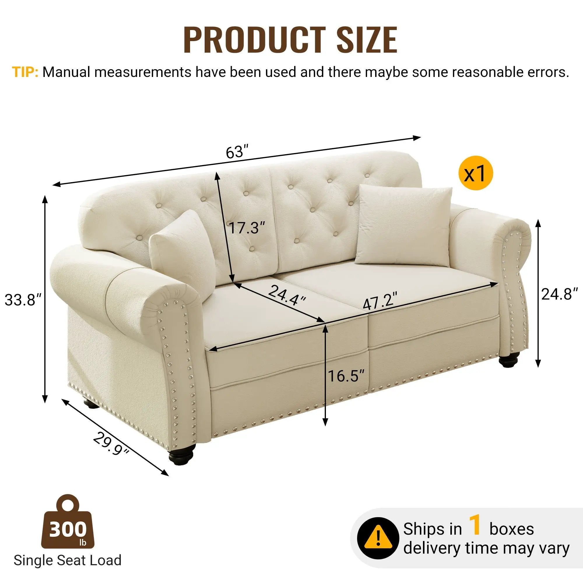 Upholstered Chesterfield Sofa With Nailhead Trim And Rolled Armrests by HouseOfZazla