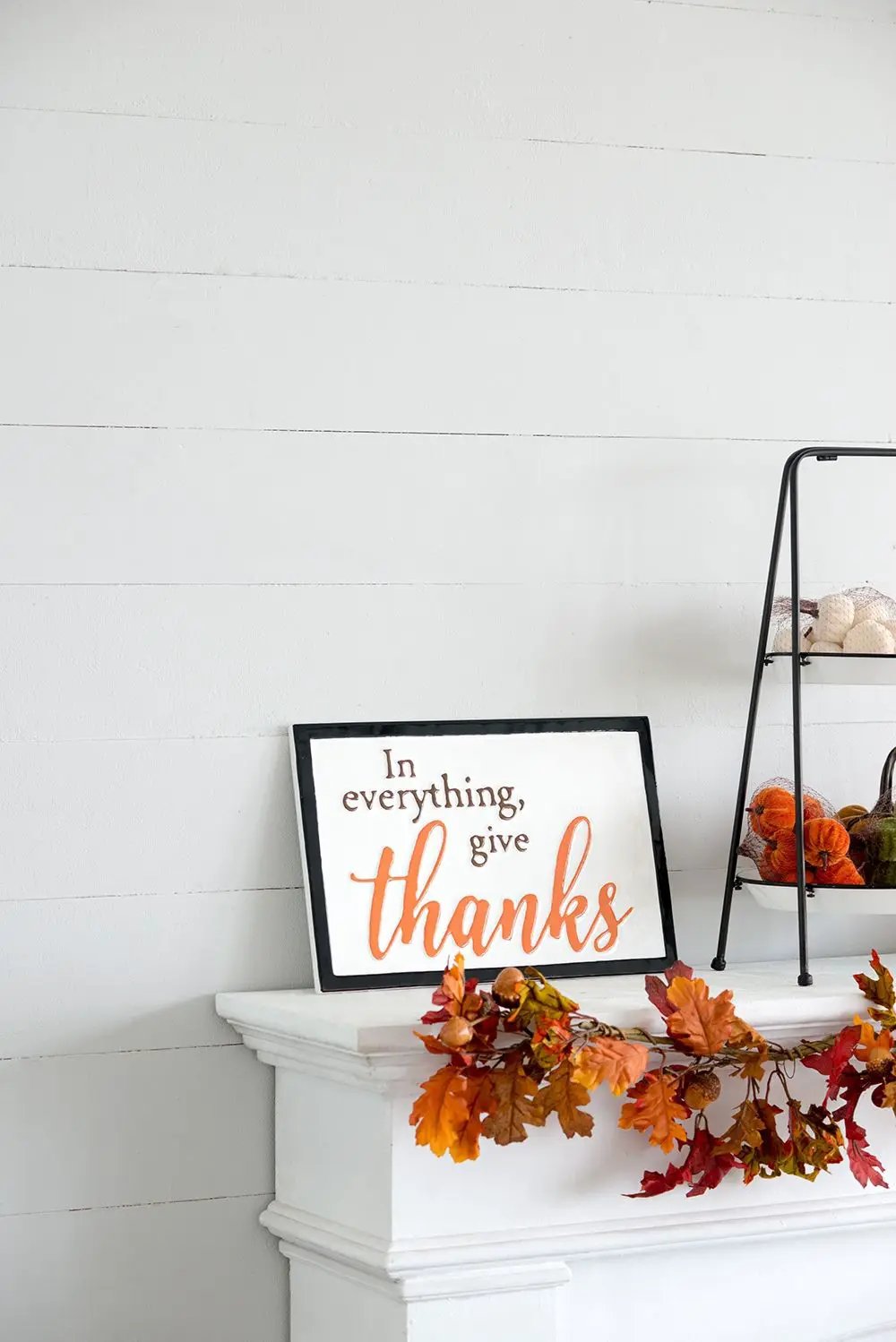 Thanks Wall Sign, Wall Art Decor For Harvest Festival Fall Festival & Thanksgiving Table Decorations (Set of 2) - Black / Orange / White by Unique Piece Furniture