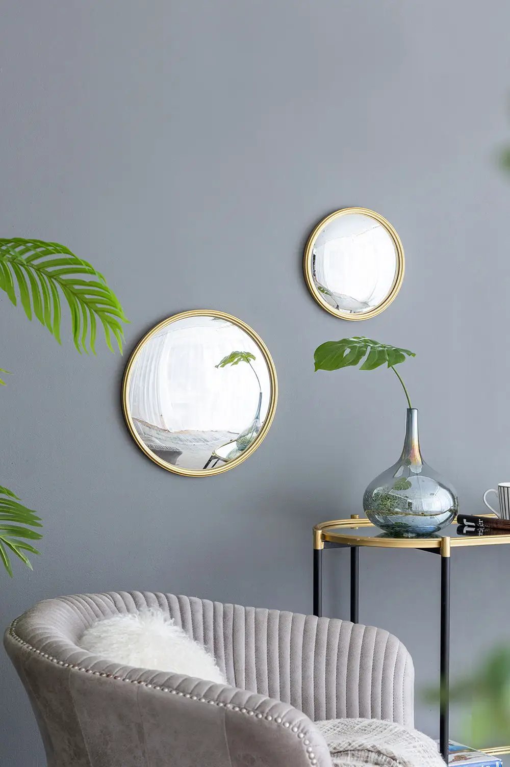 Round Mirror, Circle Mirror With Iron Frame For Living Room Bedroom Vanity Entryway Hallway by HouseOfZazla