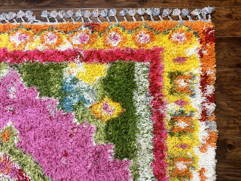 Colorful Shag Rug 8x10, Fuchsia and Multicolor by Jewel Rugs