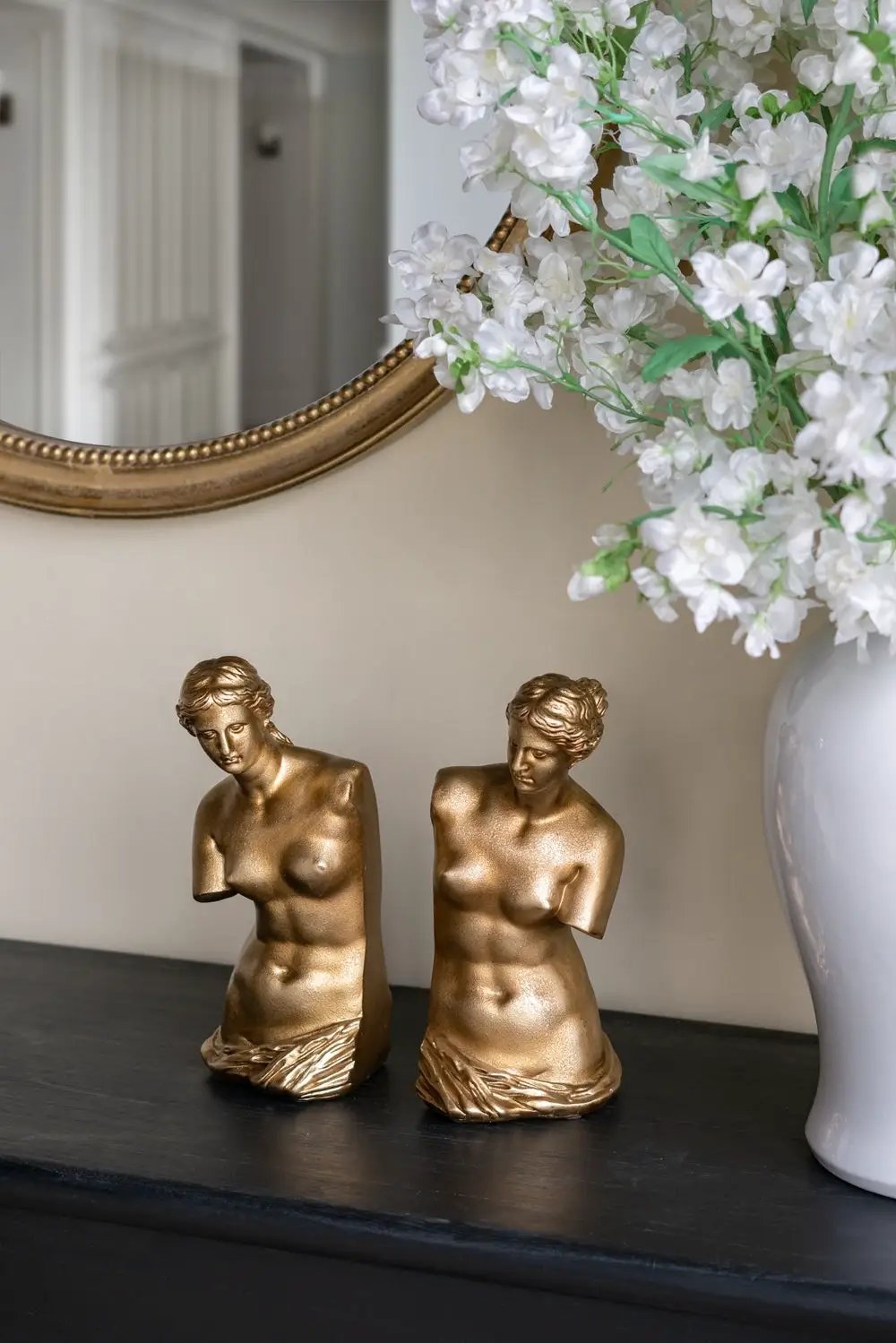 Set of 2 Venus de Milo Bust Bookends with Gold Finish by HouseOfZazla