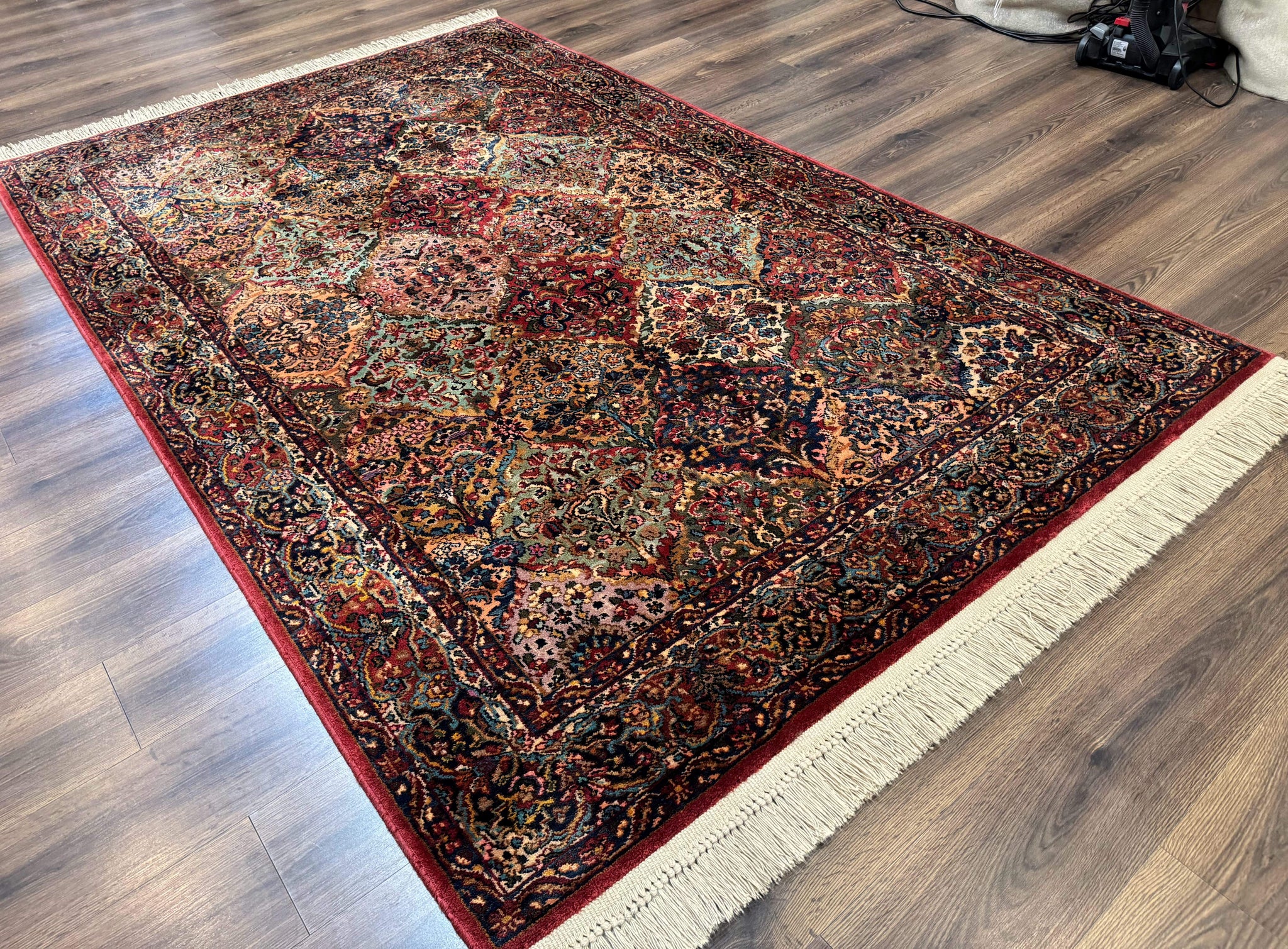 5.9 x 9 Karastan Rug Multicolor Panel Kirman #717, Original 700 Series, Wool by Jewel Rugs