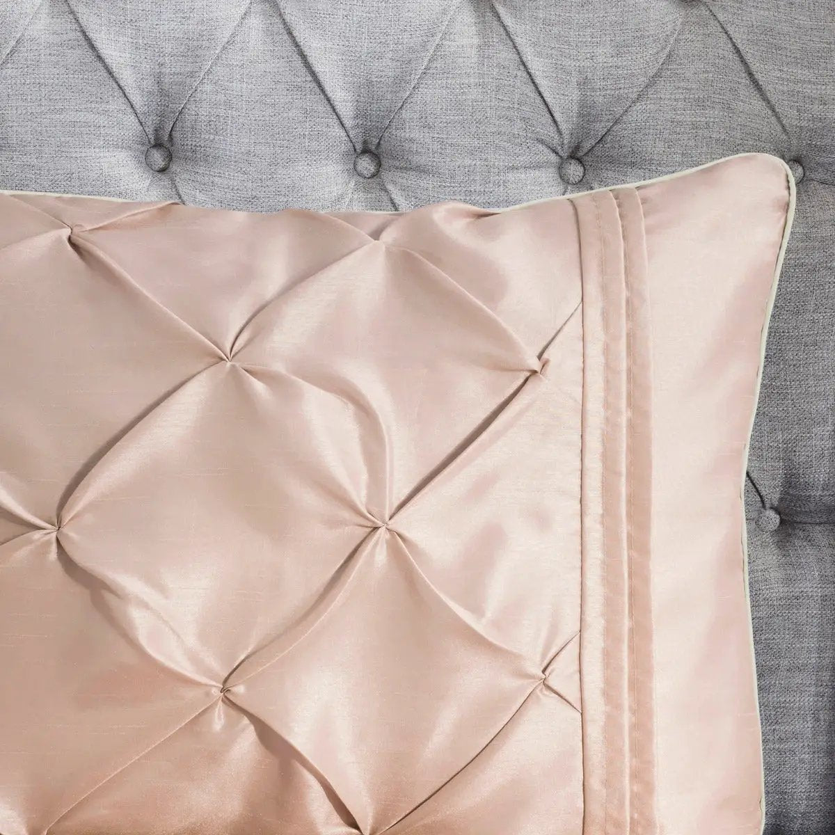 7 Piece Tufted Comforter Set Blush Full by HouseOfZazla