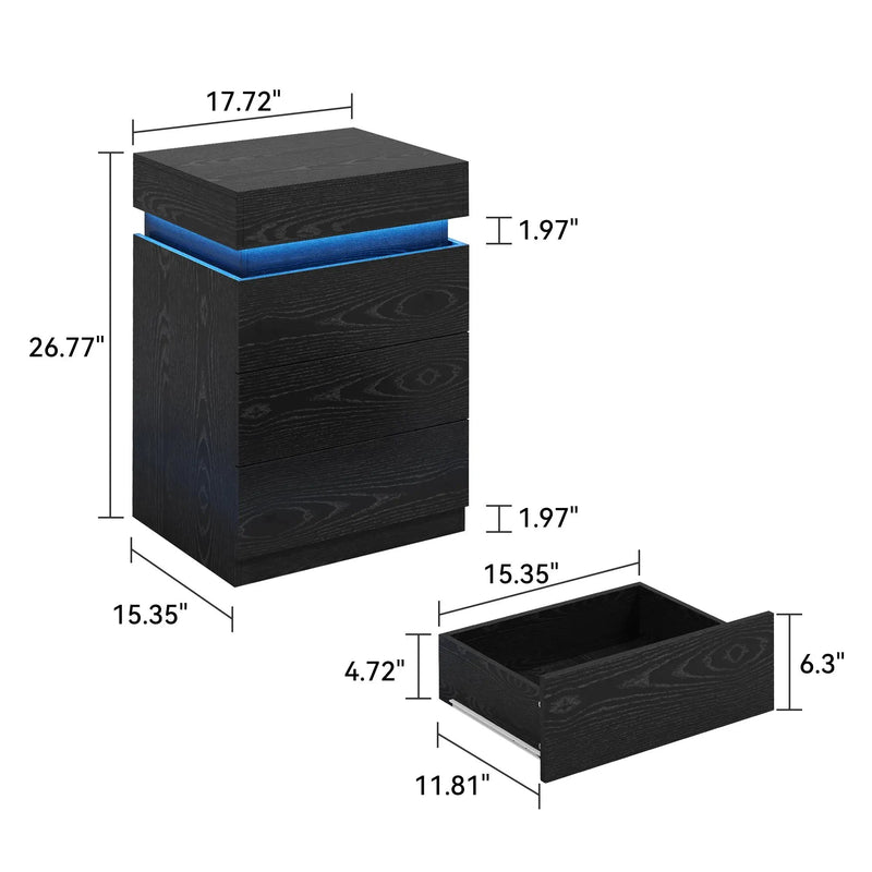 Nightstand with Built-In Charging Station and LED Lighting by HouseOfZazla