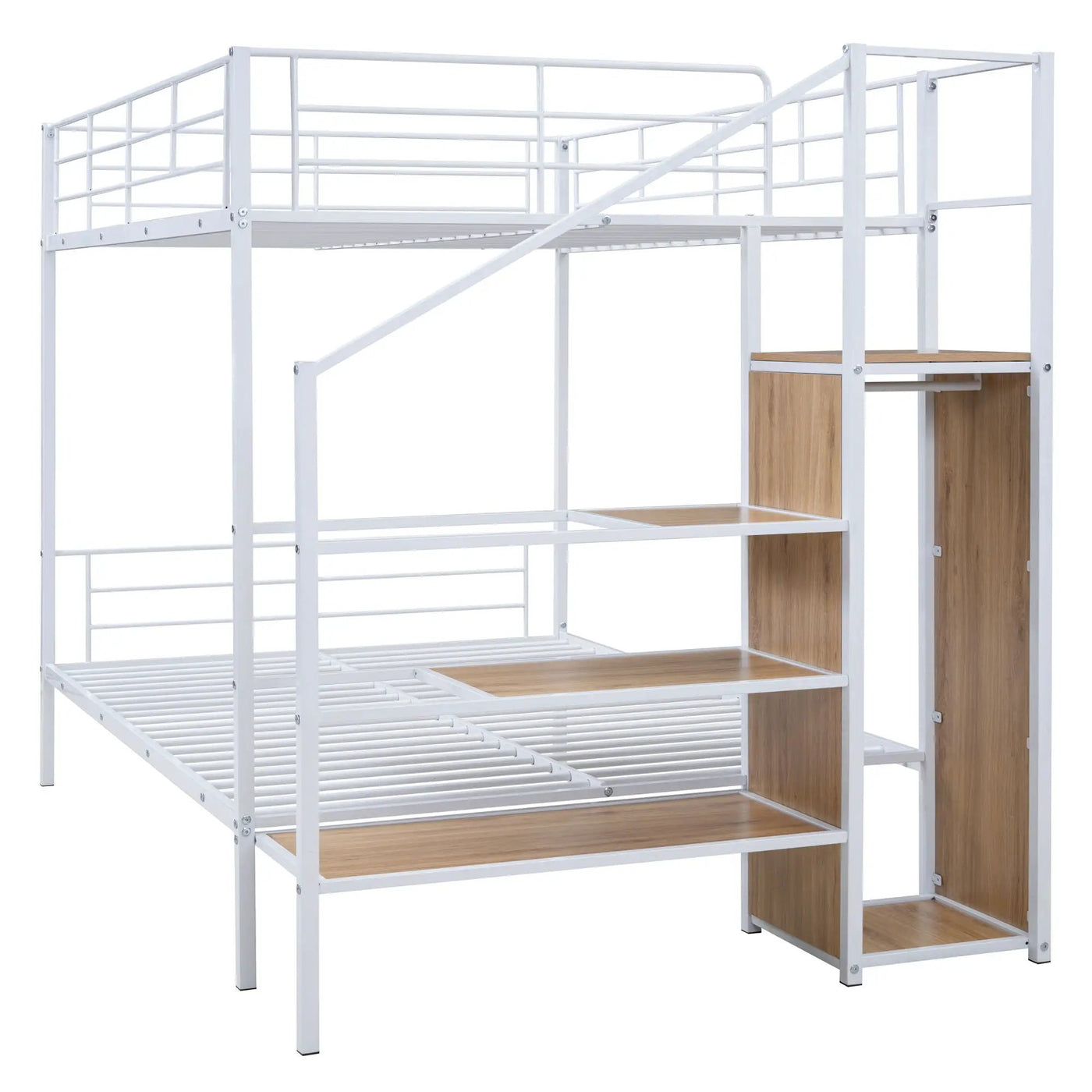 Bunk Bed With Lateral Storage Ladder And Wardrobe by Unique Piece Furniture