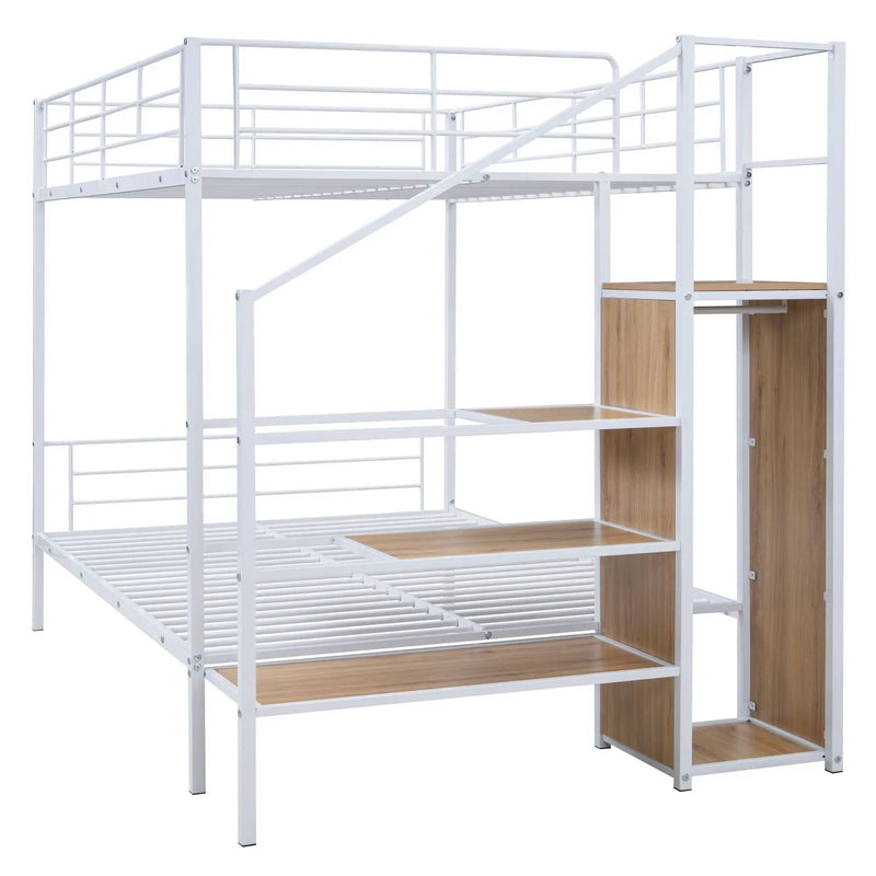 Bunk Bed With Lateral Storage Ladder And Wardrobe by HouseOfZazla