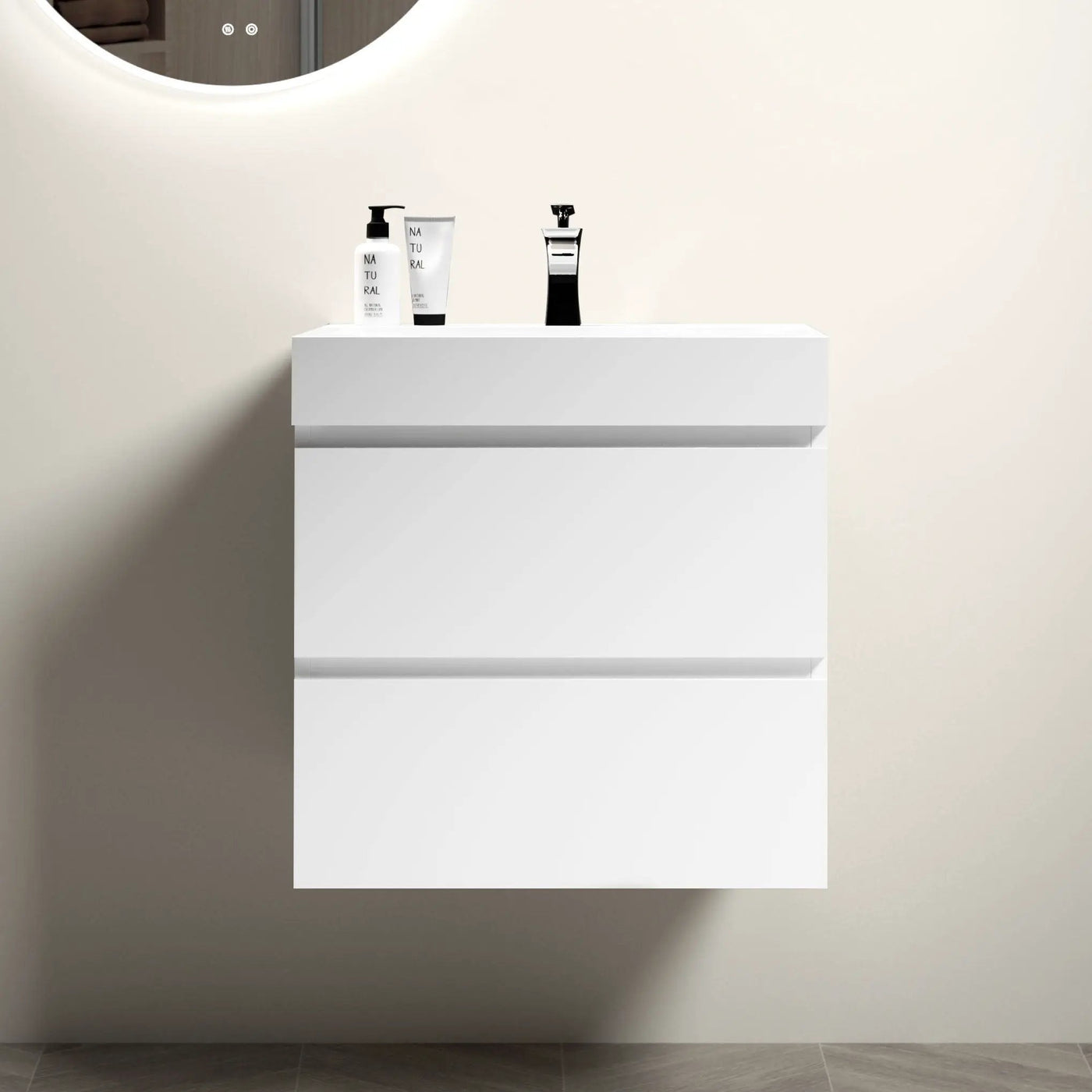 Alice - Bathroom Vanity With Large Storage, Sink Wall Mounted Floating Bathroom Vanity For Modern Bathroom, One-Piece Sink Basin Without Drain And Faucet by HouseOfZazla