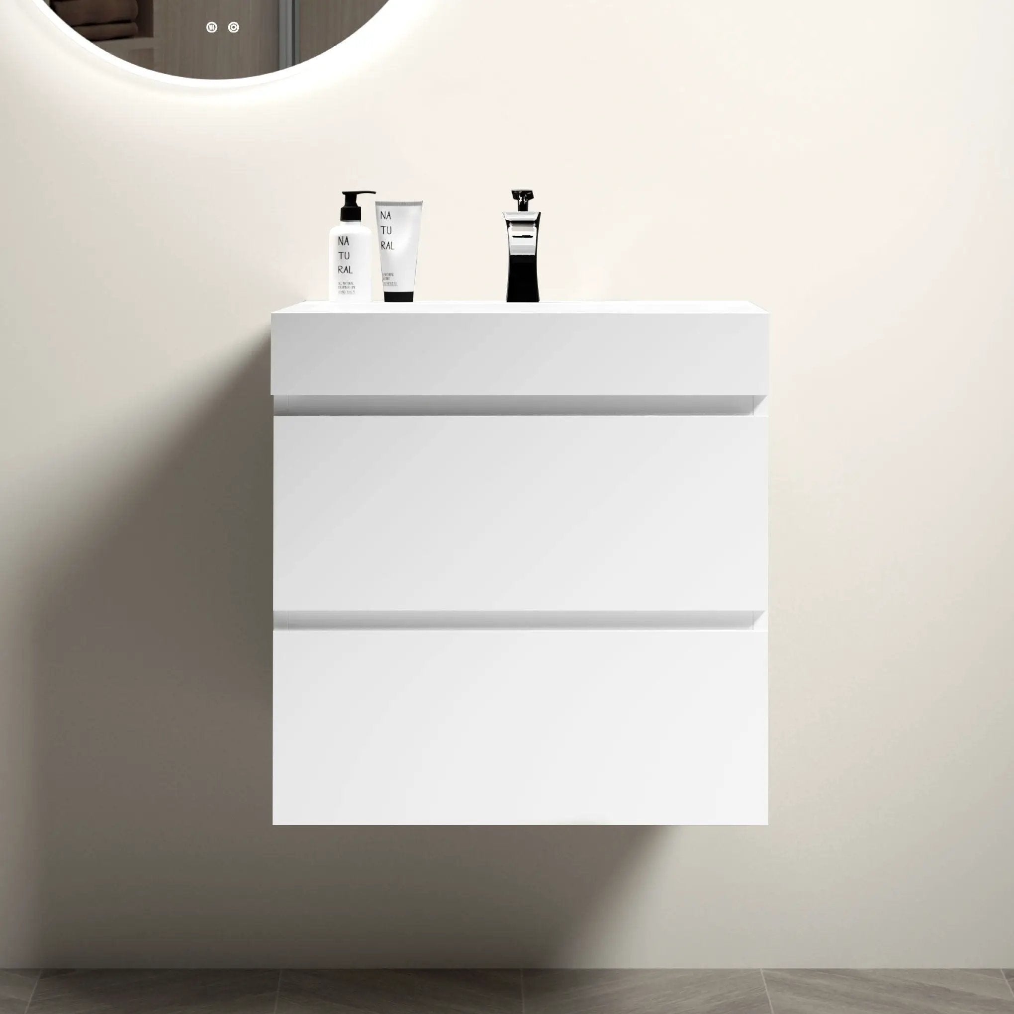 Alice - Bathroom Vanity With Large Storage, Sink Wall Mounted Floating Bathroom Vanity For Modern Bathroom, One-Piece Sink Basin Without Drain And Faucet by HouseOfZazla