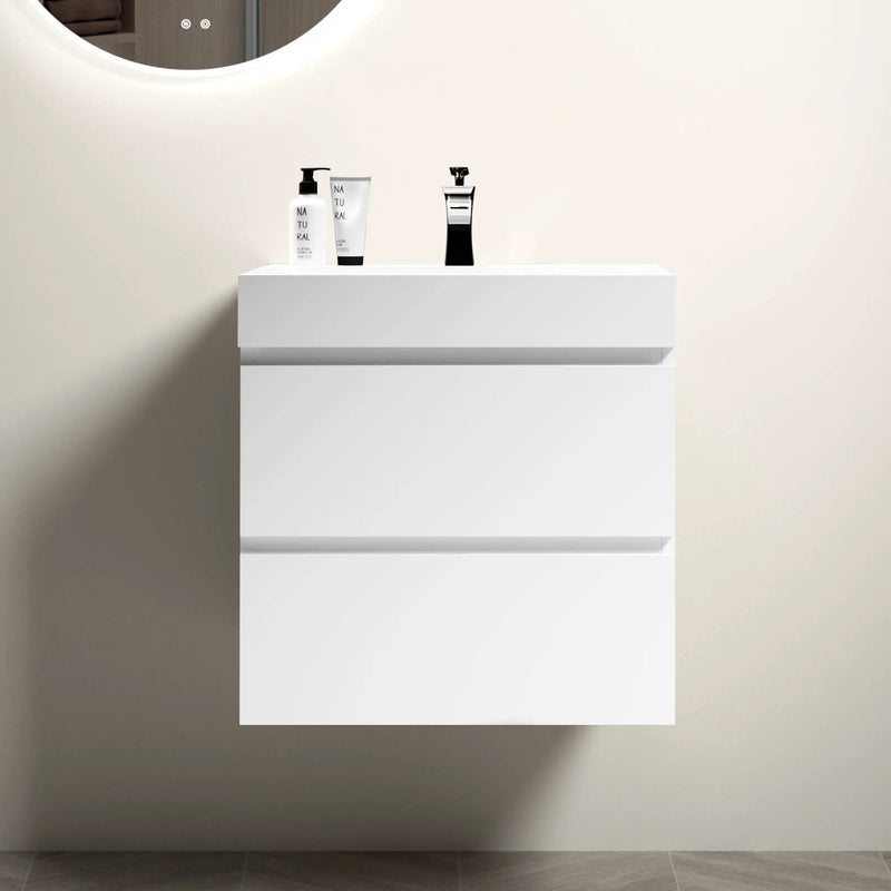 Alice - Bathroom Vanity With Large Storage, Sink Wall Mounted Floating Bathroom Vanity For Modern Bathroom, One-Piece Sink Basin Without Drain And Faucet by HouseOfZazla
