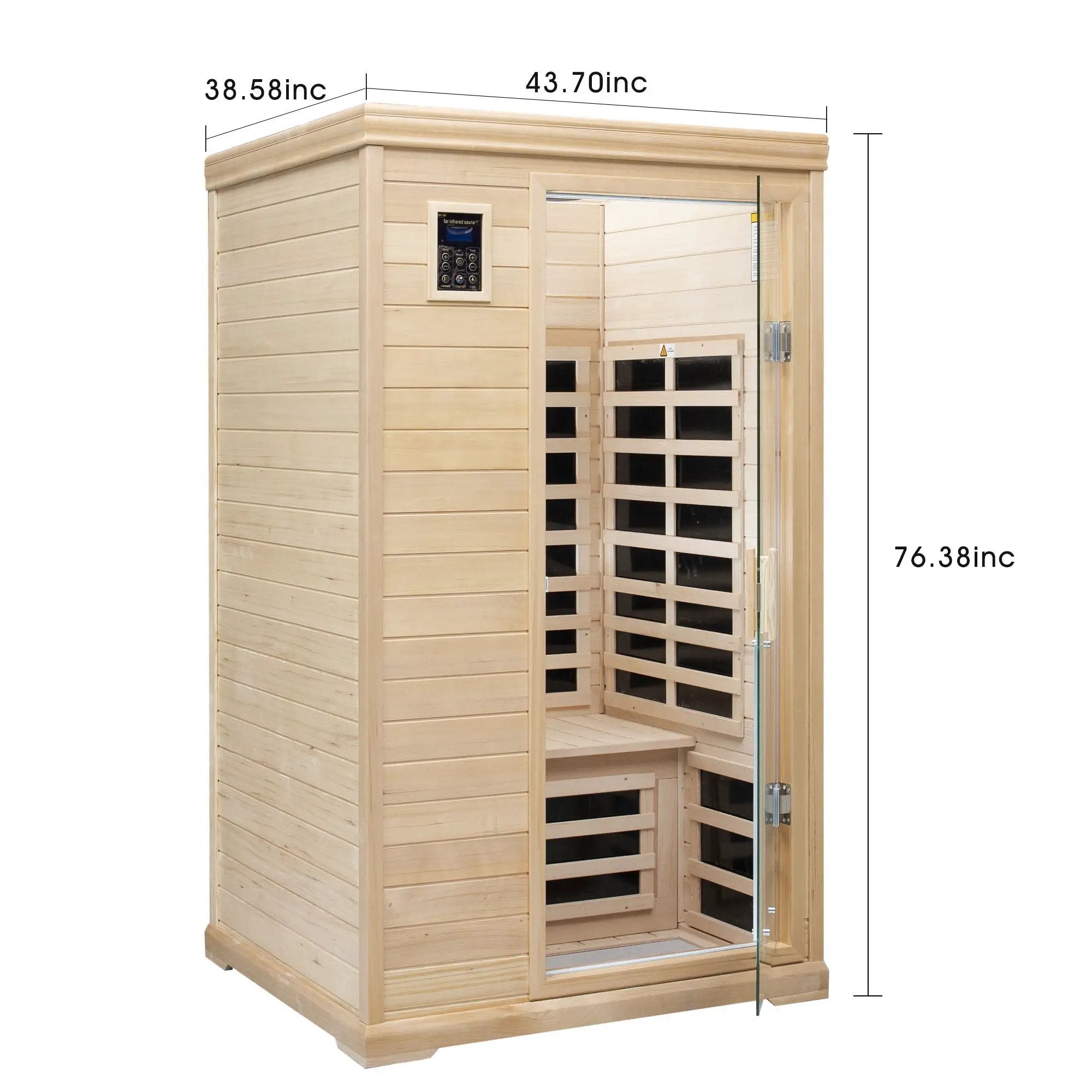 2 Person Far Infrared Hemlock Indoor Sauna Room - Natural by HouseOfZazla