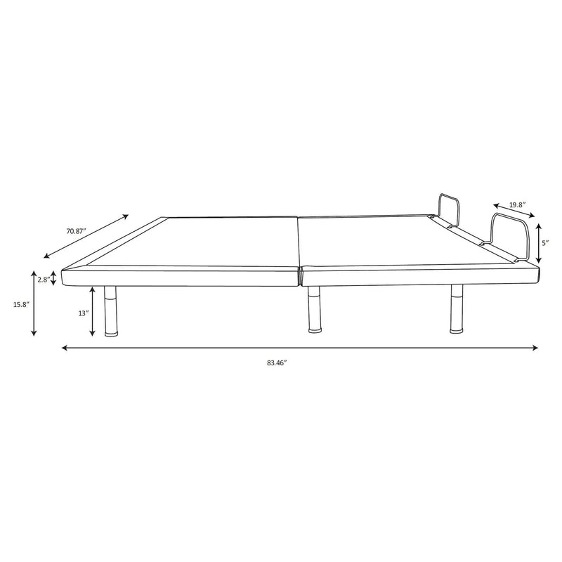 California King Adjustable Bed Base With Ergonomic Support And Wireless Remote Control - Black