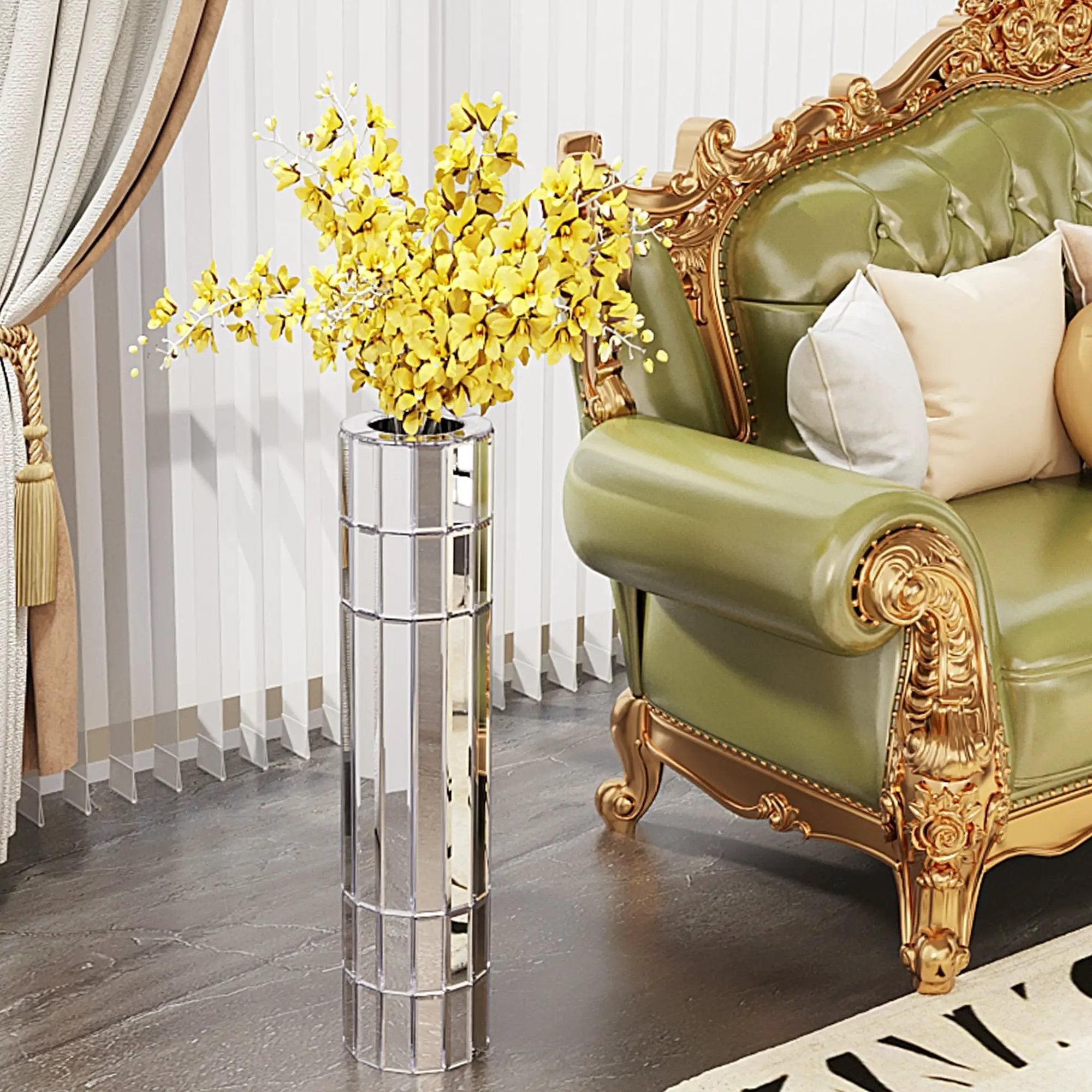 29.92" Tall Floor Vase Mirrored by HouseOfZazla