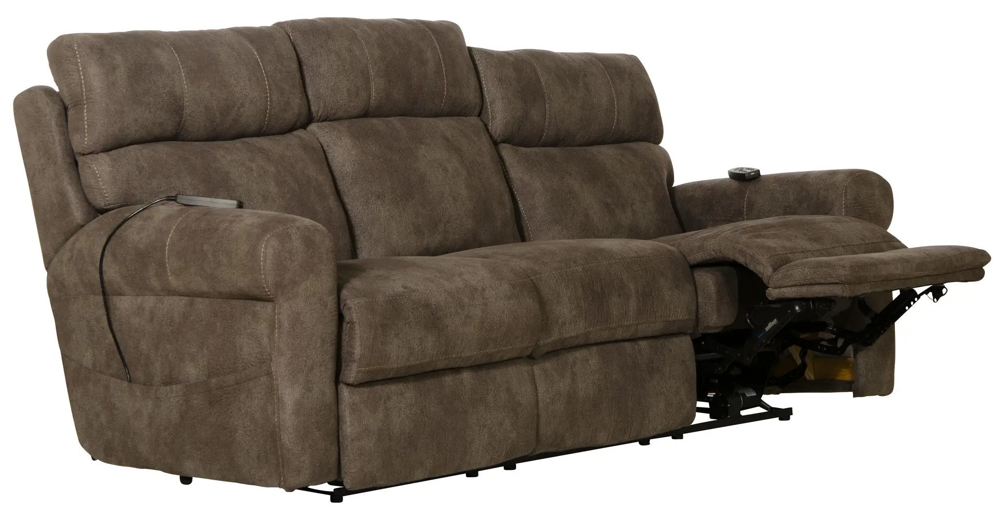 Tranquility - Power Headrest Power Lay Flat Reclining Sofa With DDT / CR3 Heat / Massage / Lumbar - Pewter by Unique Piece Furniture