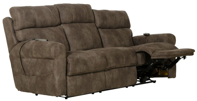 Tranquility - Power Headrest Power Lay Flat Reclining Sofa With DDT / CR3 Heat / Massage / Lumbar - Pewter by Unique Piece Furniture