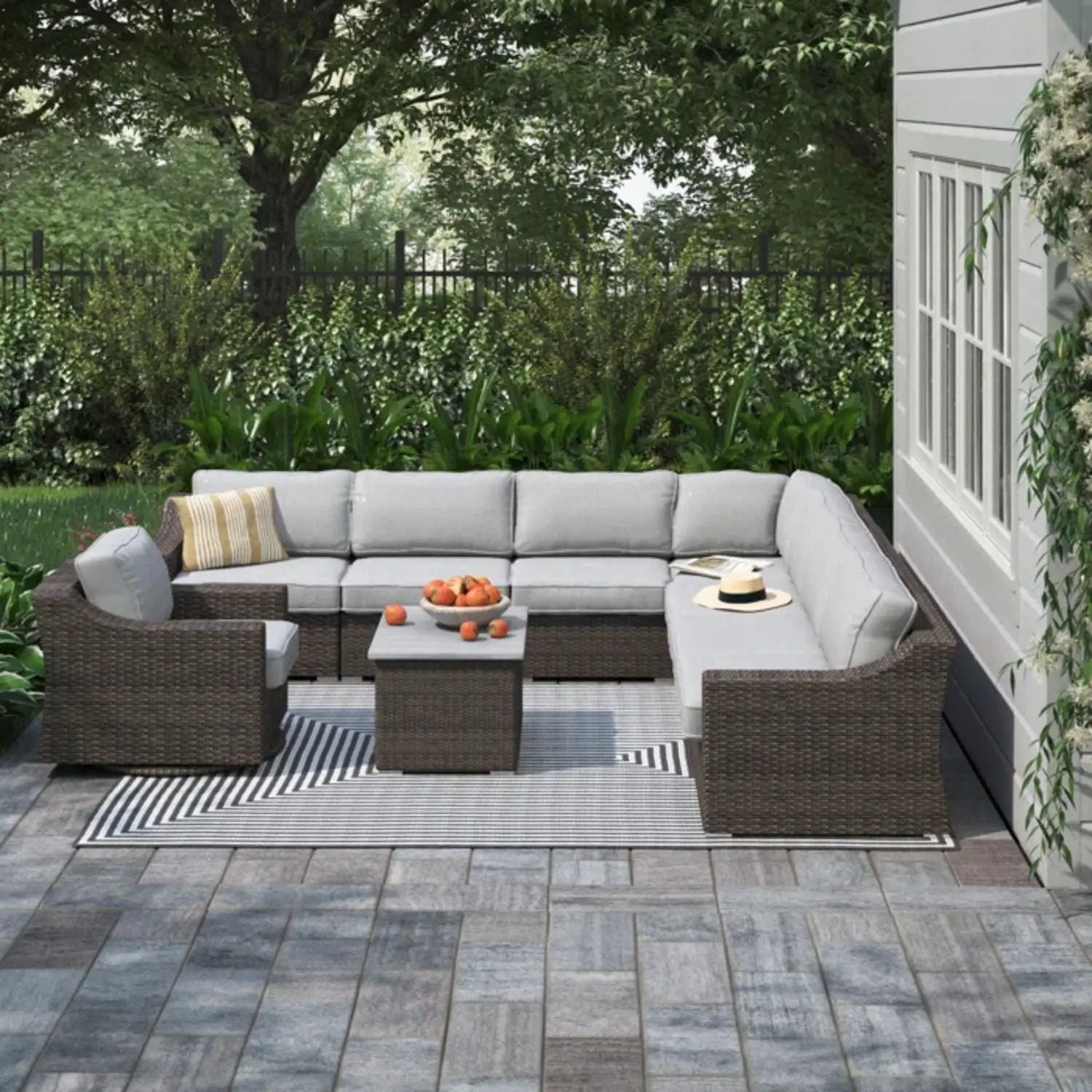 Stylish Sofa Seating Group With Cushions Perfect For Outdoor Gatherings by HouseOfZazla