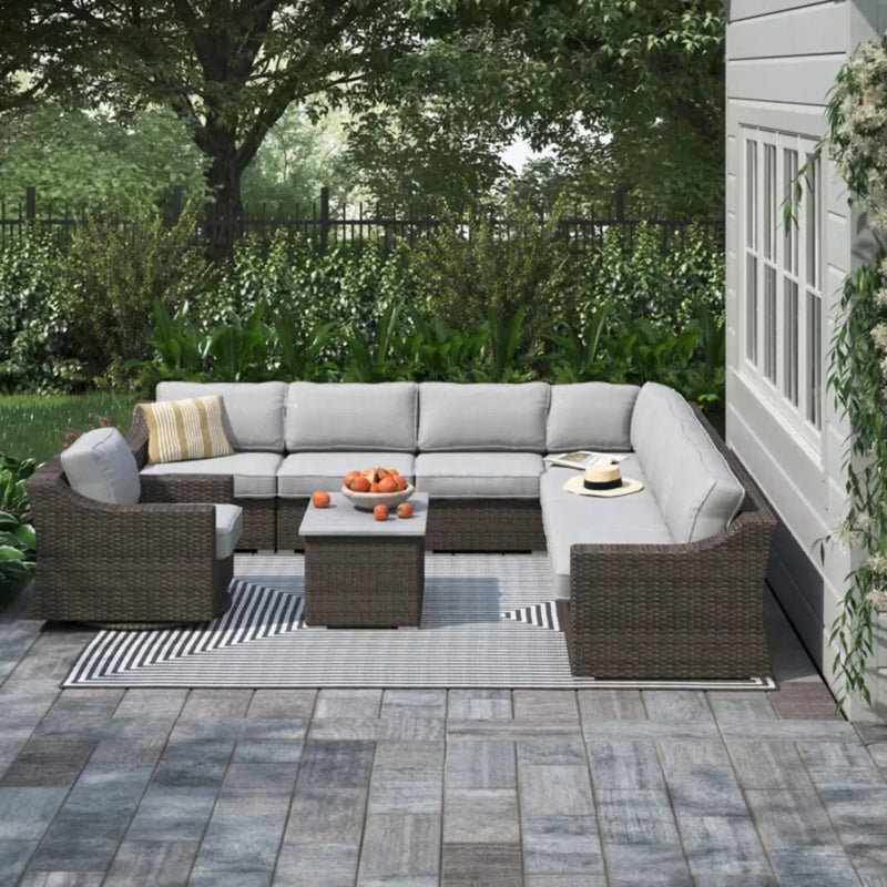 Stylish Sofa Seating Group With Cushions Perfect For Outdoor Gatherings by HouseOfZazla