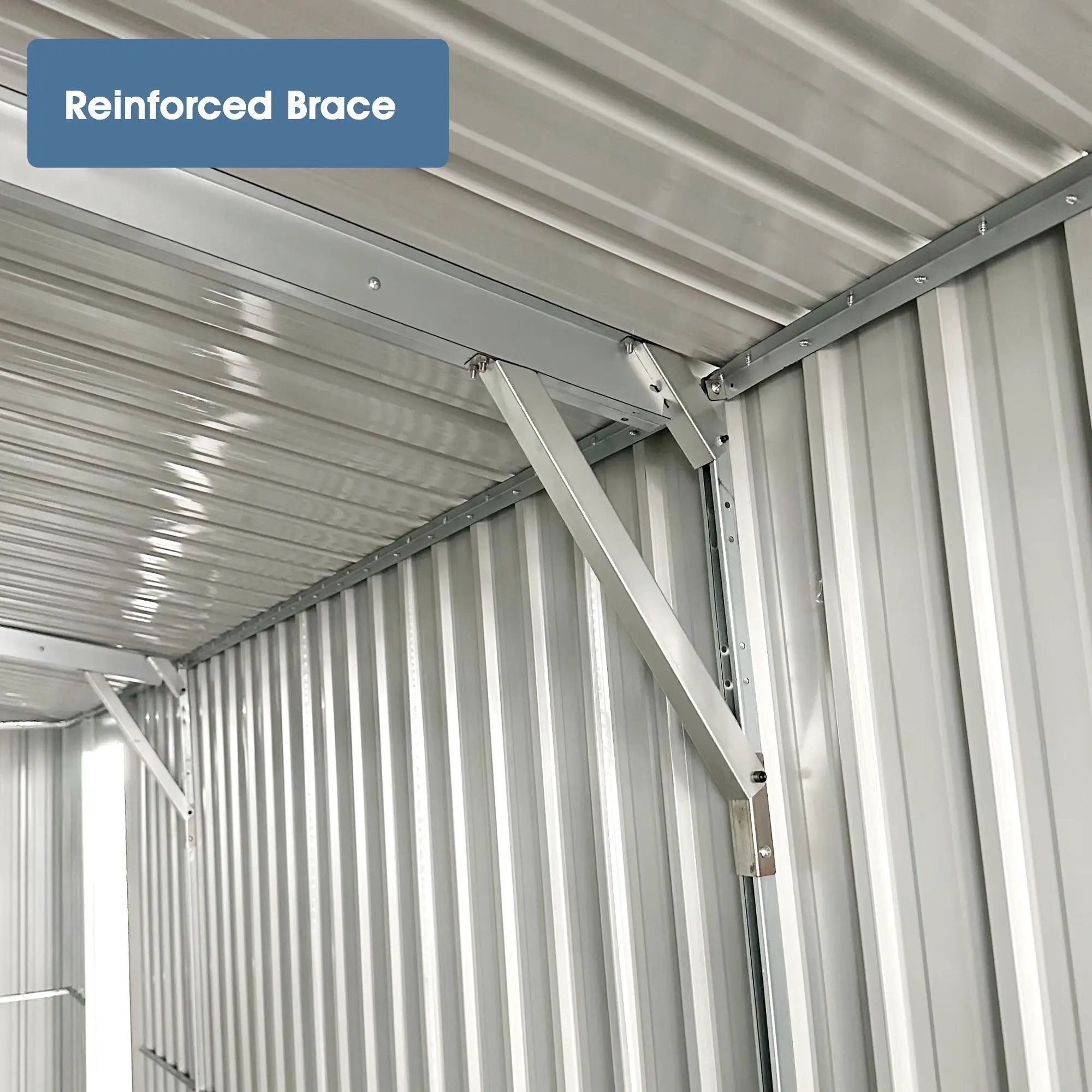 Industrial - 20' x 10' Heavy Duty Metal Garage Shed - Dark Gray by HouseOfZazla