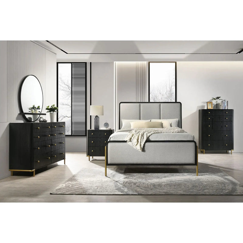 Anser - 5 Drawer Chest, Bedroom Storage Furniture - Black by HouseOfZazla
