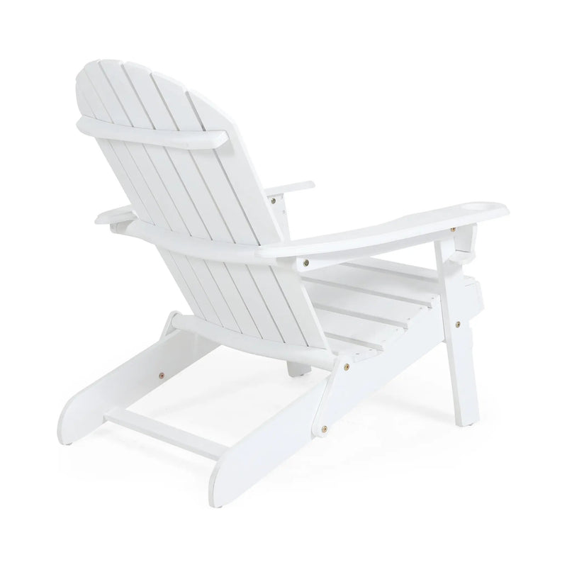 Zenithia Outdoor Foldable Adirondack Chair with 2 Cup Holders, White by HouseOfZazla