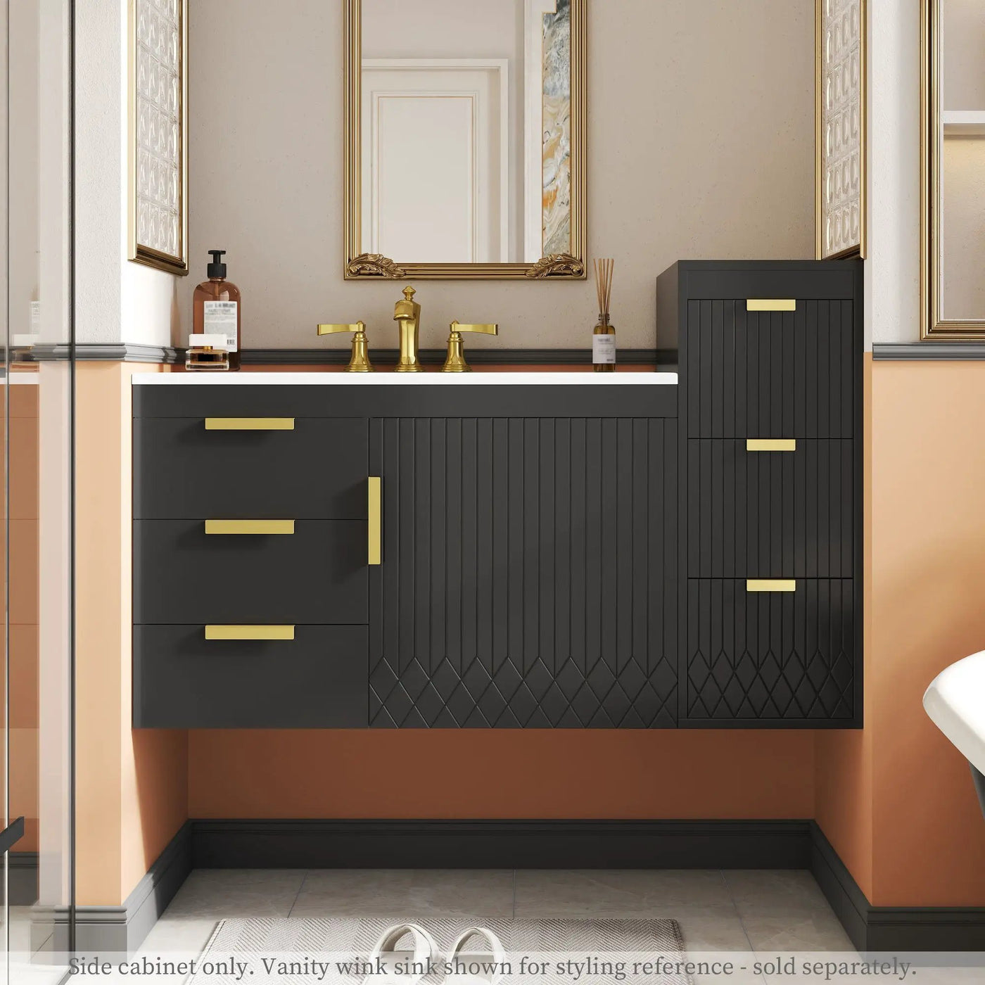 Modern Wall Mounted Floating Cabinet With Drawers For Bathroom by Unique Piece Furniture