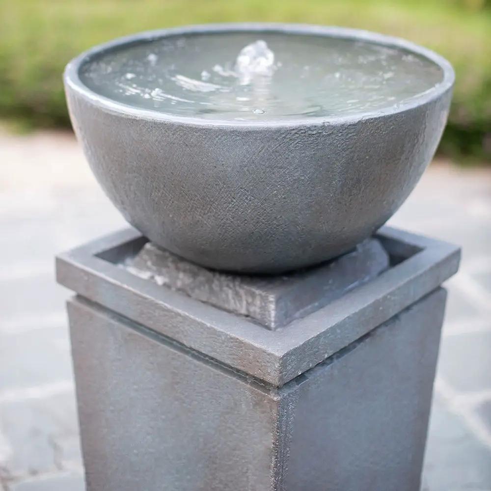 Zen Bowl Water Fountain, Outdoor Bird Feeder / Bath Fountains, Relaxing Water Feature For Garden by Unique Piece Furniture
