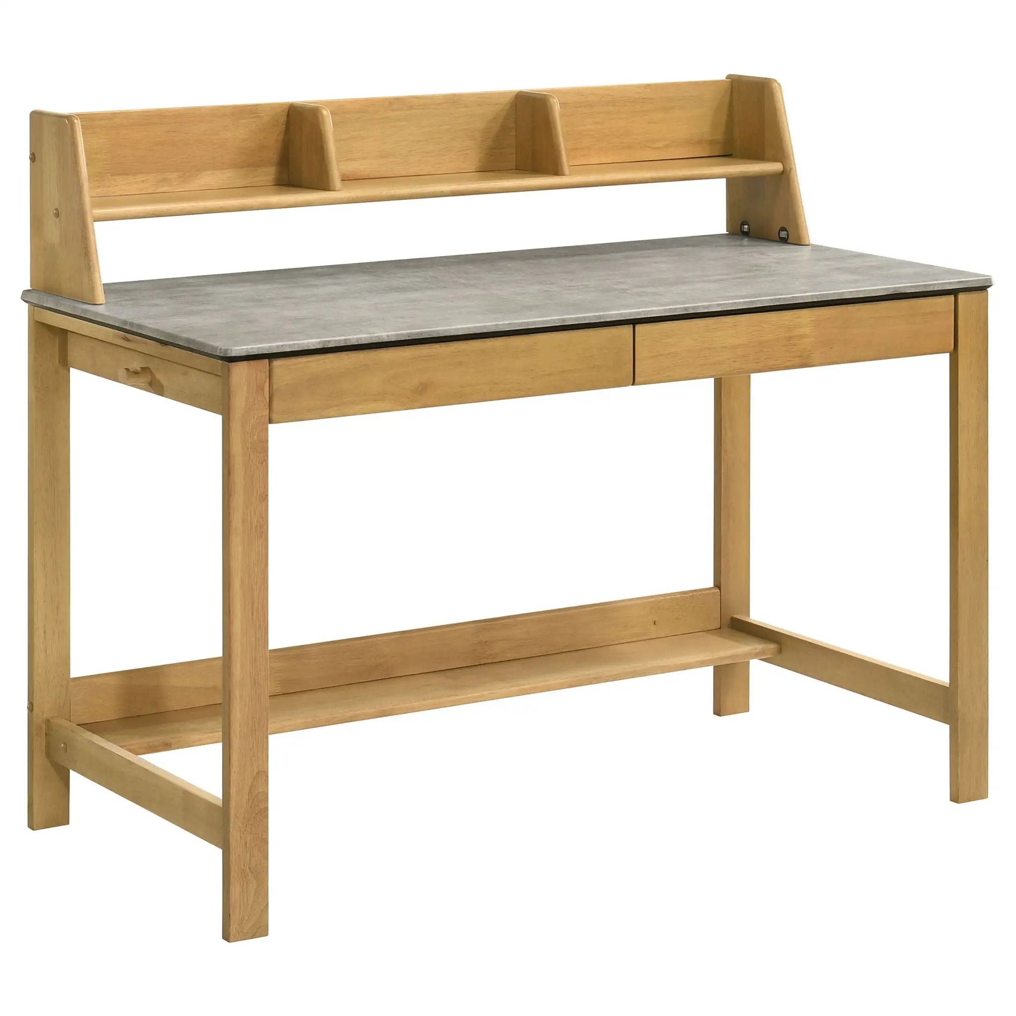 Besler 47-inch SmartTop Writing Desk with Shelf Cement and Natural by Unique Piece Furniture