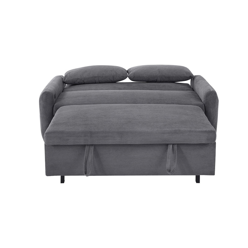 Pull-Out 2 Seat Modern Sleeper Sofa With 2 Throw Pillows And USB Ports by HouseOfZazla