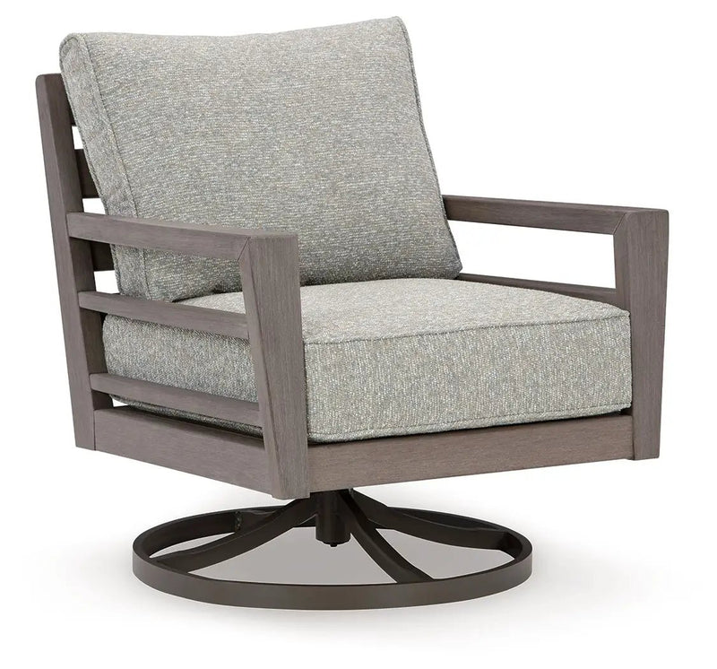 Hillside Barn - Swivel Lounge W/ Cushion - Gray / Brown by Unique Piece Furniture