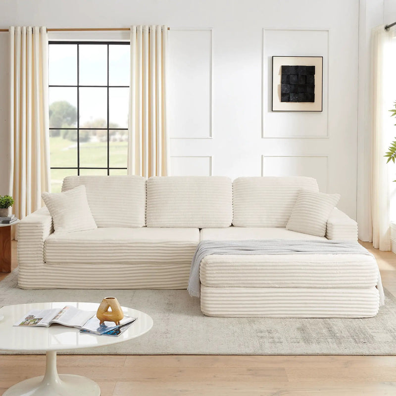 Modern Minimalist L Shape Modular Sectional Sofa, Couch by Unique Piece Furniture
