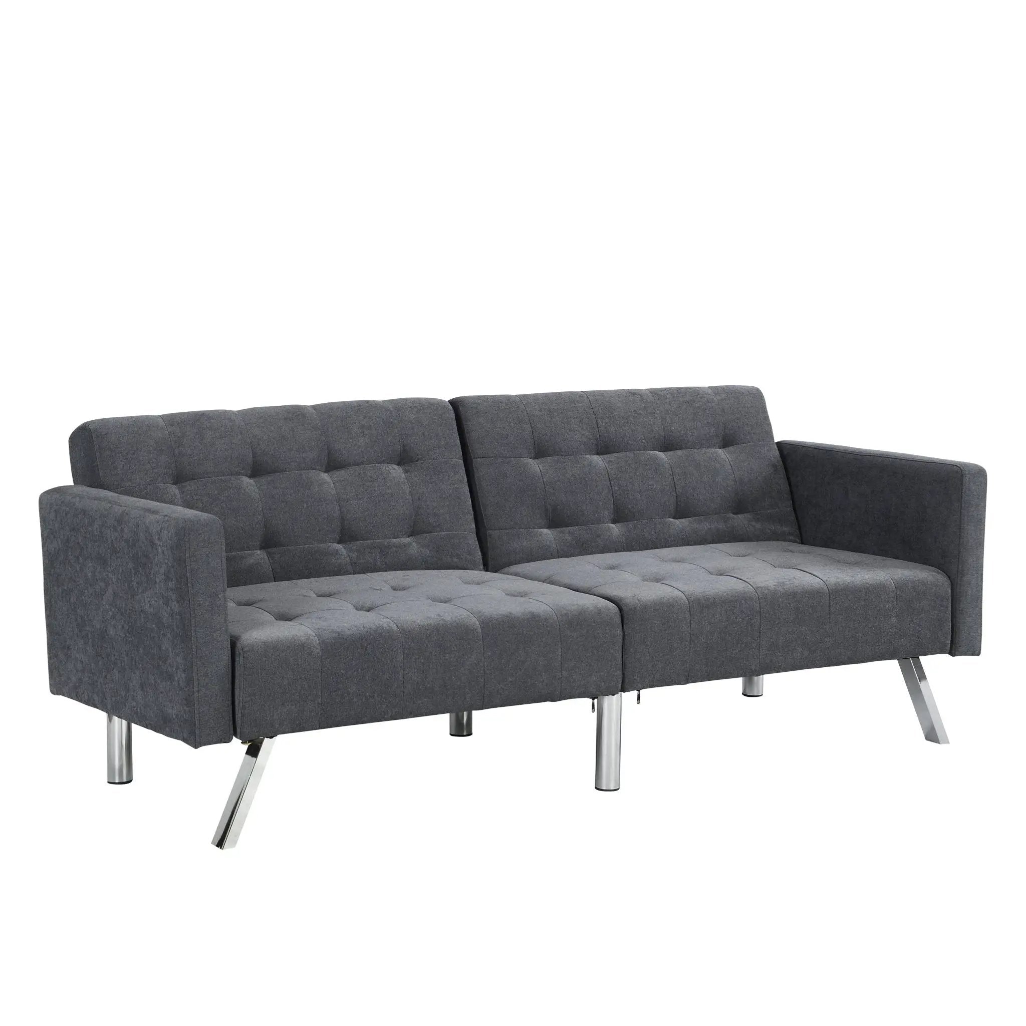 Futon Sofa Bed Convertible Folding Lounge Couch, Armrests by Unique Piece Furniture