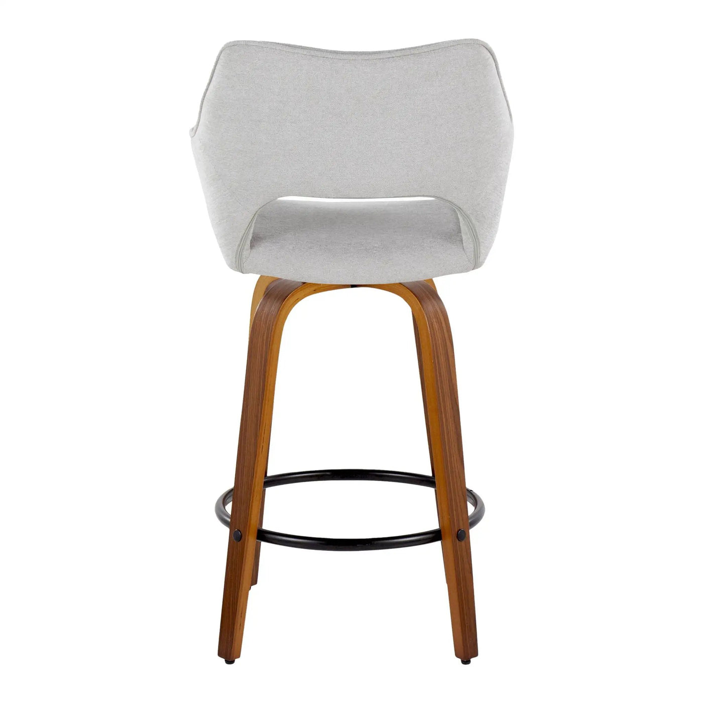 Mustang - Contemporary Fixed Height Counter Stool With Swivel With Round Footrest (Set of 2) by HouseOfZazla
