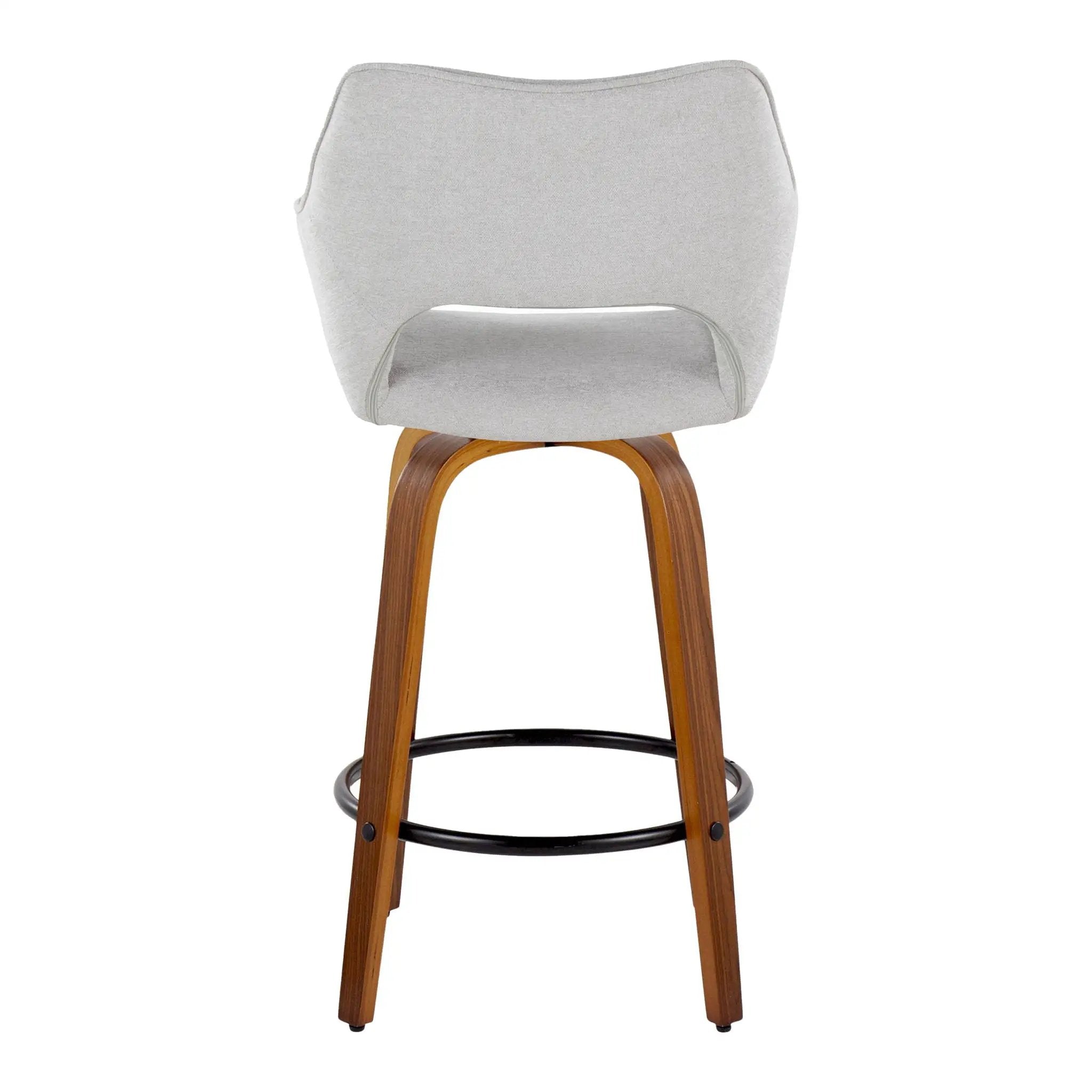 Mustang - Contemporary Fixed Height Counter Stool With Swivel With Round Footrest (Set of 2) by Unique Piece Furniture