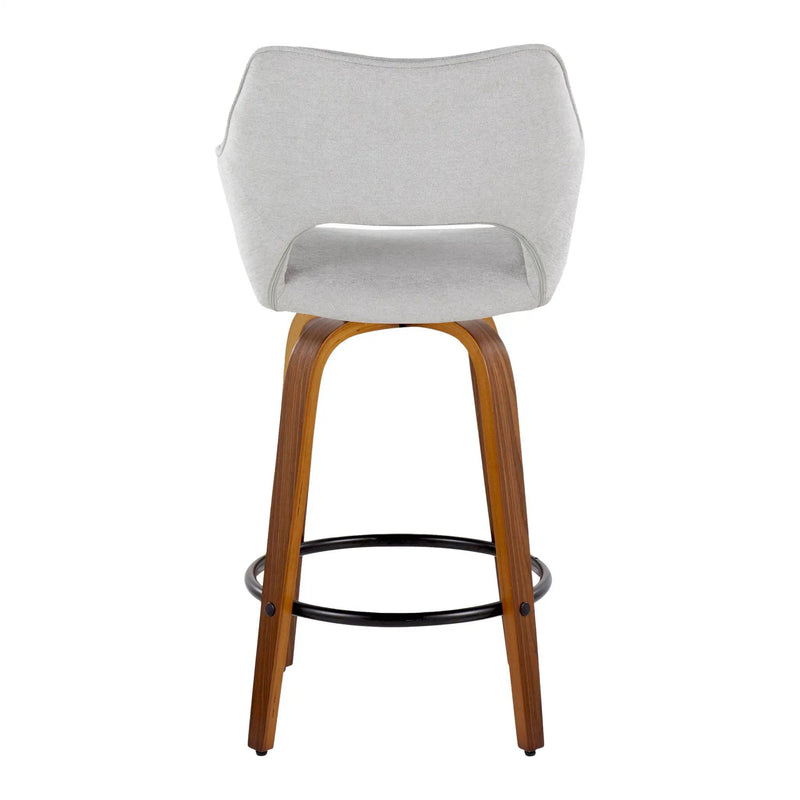 Mustang - Contemporary Fixed Height Counter Stool With Swivel With Round Footrest (Set of 2) by Unique Piece Furniture