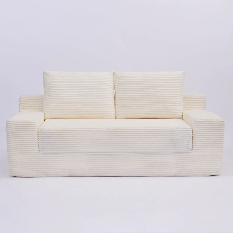 Comfortable Deep Seat Loveseat Sofa Bed, Reversible Cushion With Pillows by HouseOfZazla