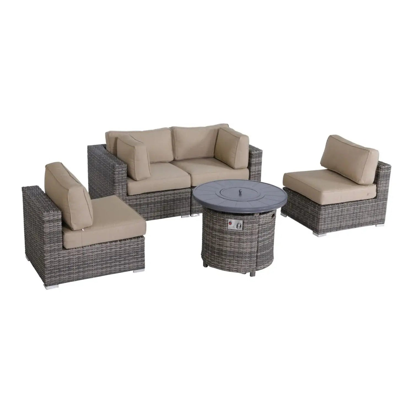 Wicker Outdoor Lounge Set With Cushions And Fire Pit by Unique Piece Furniture