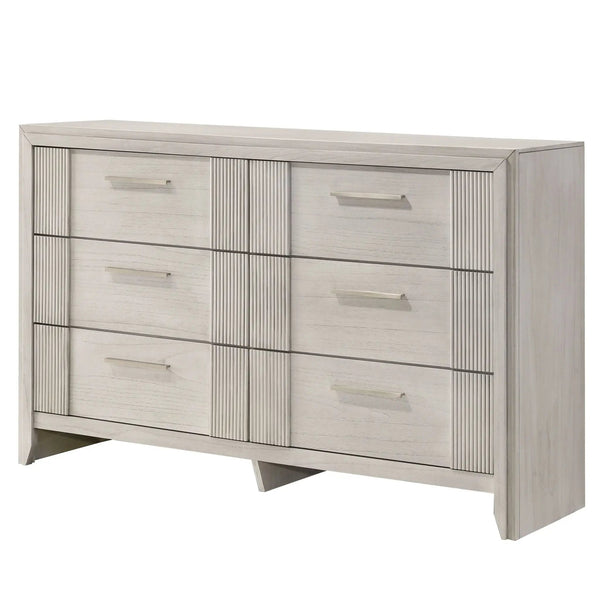 6 Drawer Storage Dresser Furniture - Antique White
