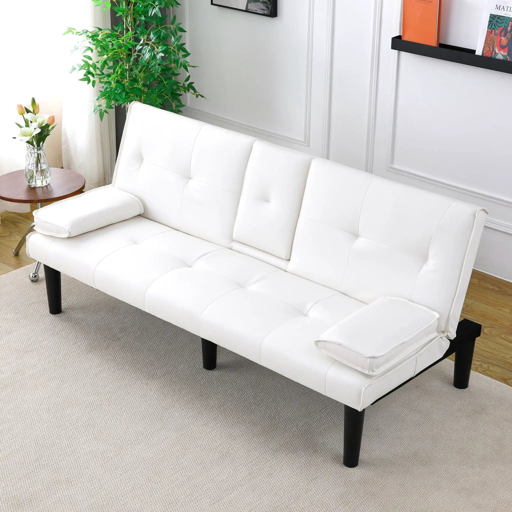 Sofa Bed With Foldable Design And Cup Holder by Unique Piece Furniture