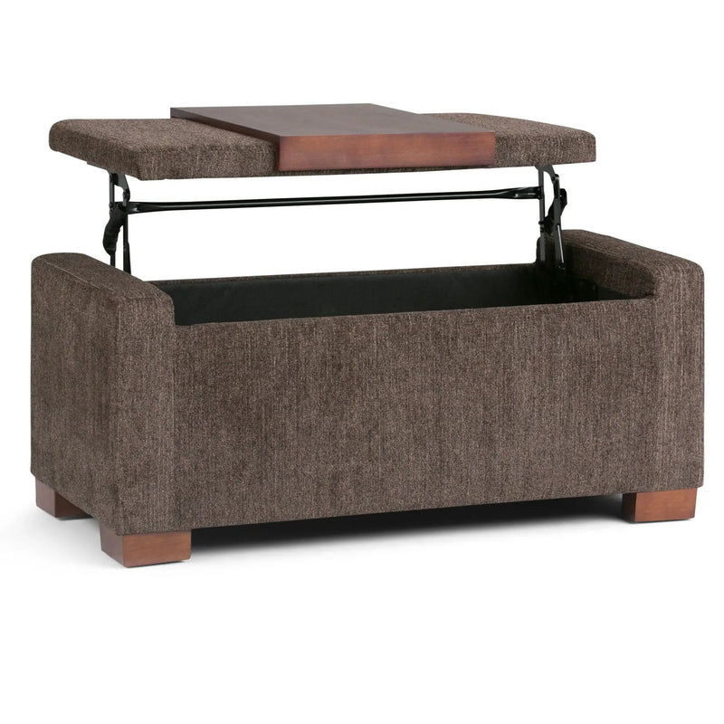 Bretton - Lift Top Storage Ottoman - Deep Umber Brown by Unique Piece Furniture